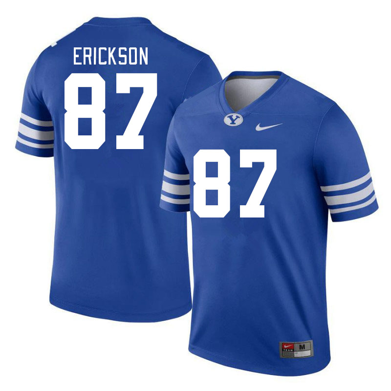 Men #87 Ethan Erickson BYU Cougars College Football Jerseys Stitched-Royal